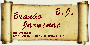 Branko Jarminac vizit kartica